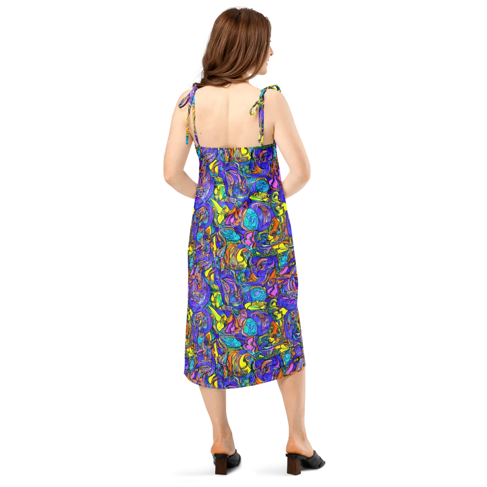 Electric Opulence on Slip Dress — Back