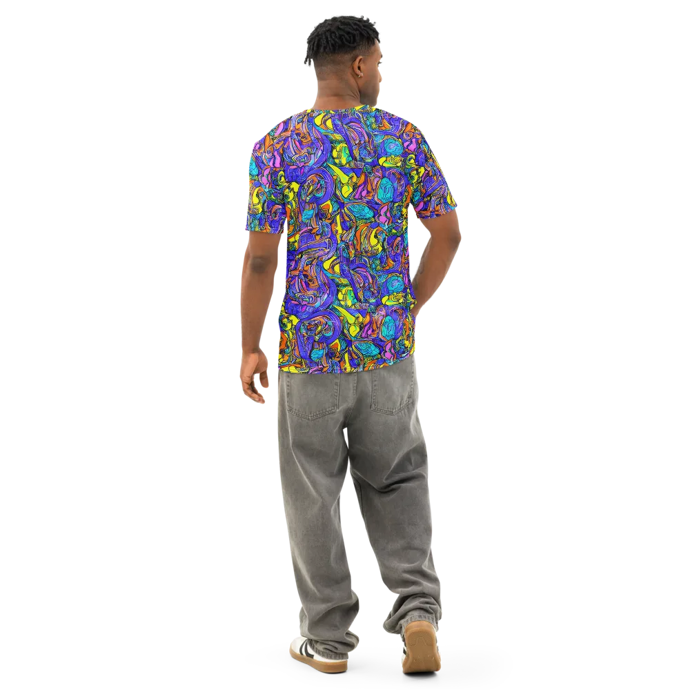 Electric Opulence on Men's Cotton Crew Neck T-Shirt — Back