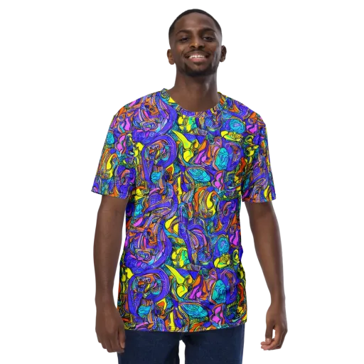 Electric Opulence on a Men's Crew Neck T-Shirt