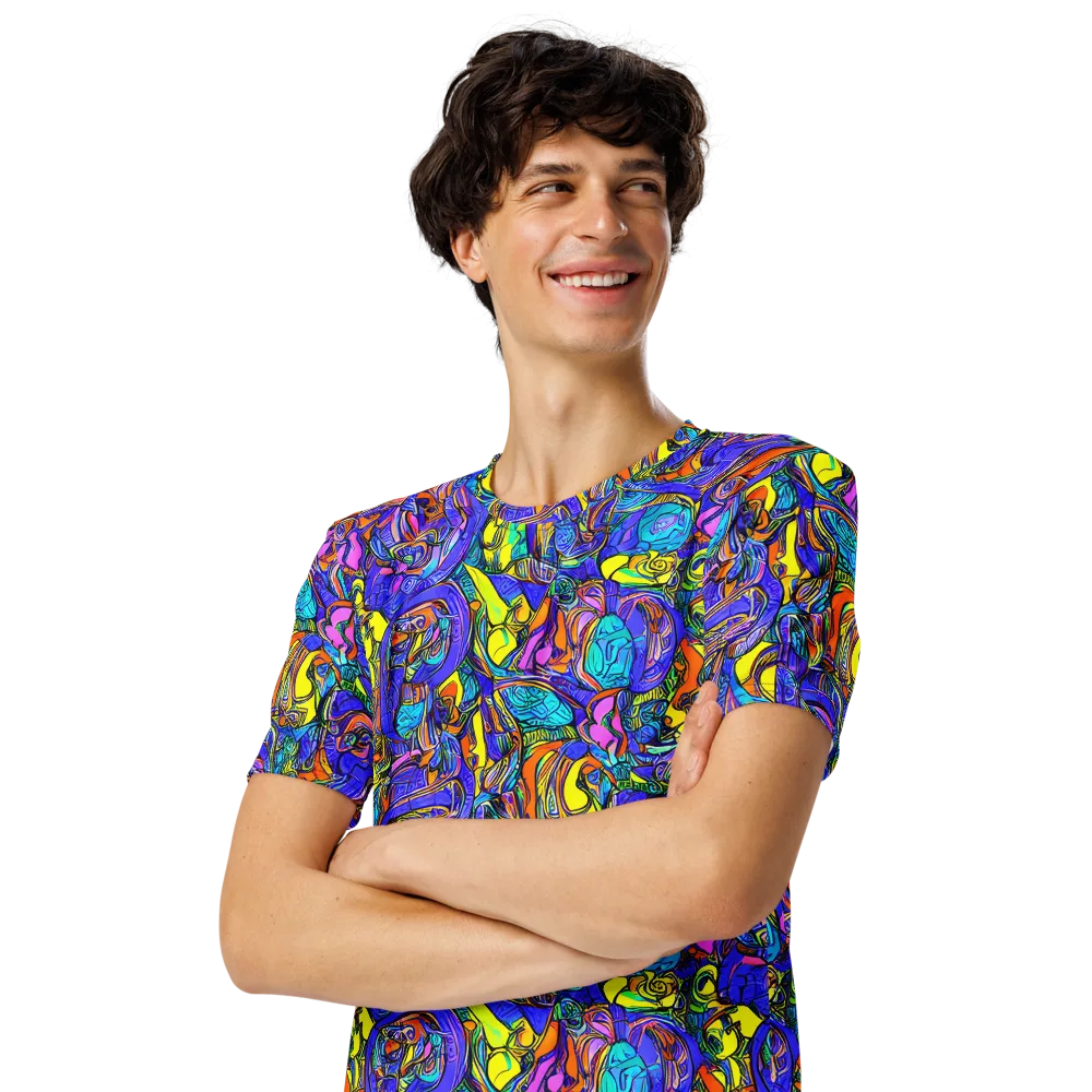 Electric Opulence on Men's Crew Neck T-Shirt — Left Front