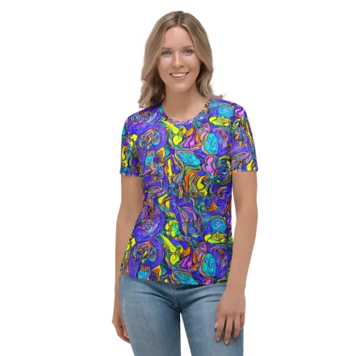 Electric Opulence on a Women's Crew Neck T-Shirt
