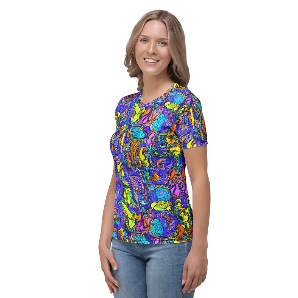 Electric Opulence on Women's Crew Neck T-Shirt — Left