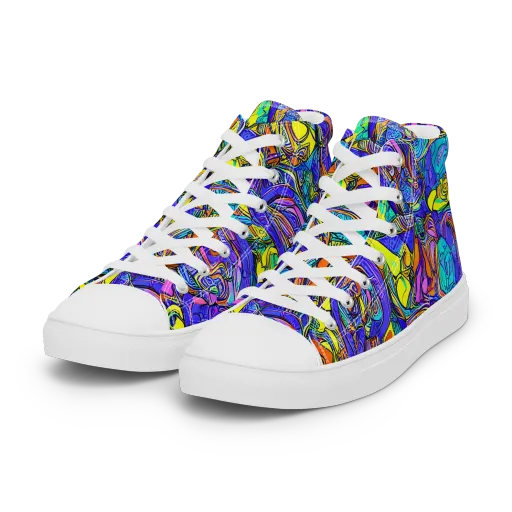 Electric Opulence on a Women's High Top Canvas Shoes