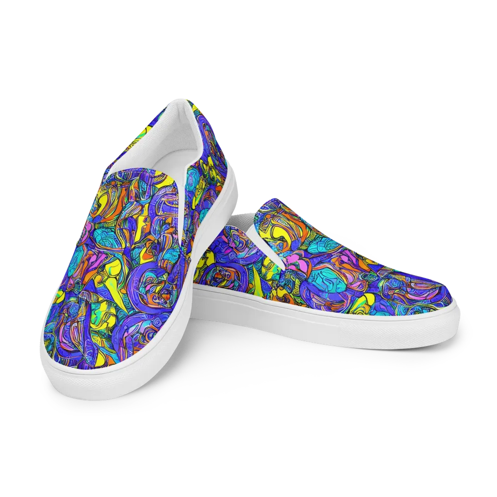 Electric Opulence on Men's Slip-On Canvas Shoes — Left Front