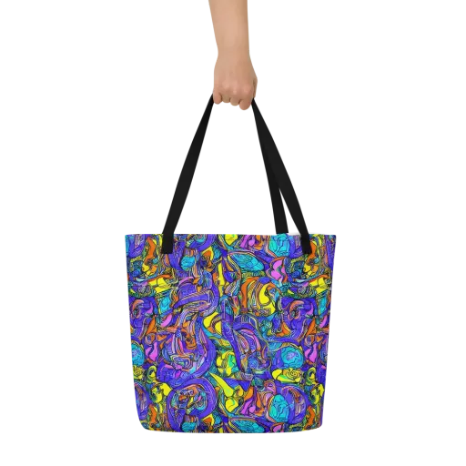 Electric Opulence on a Large Tote Bag W/ Pocket