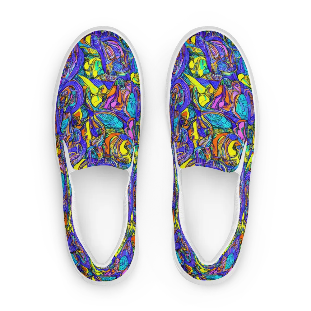 Electric Opulence on Women's Slip-On Canvas Shoes — Front