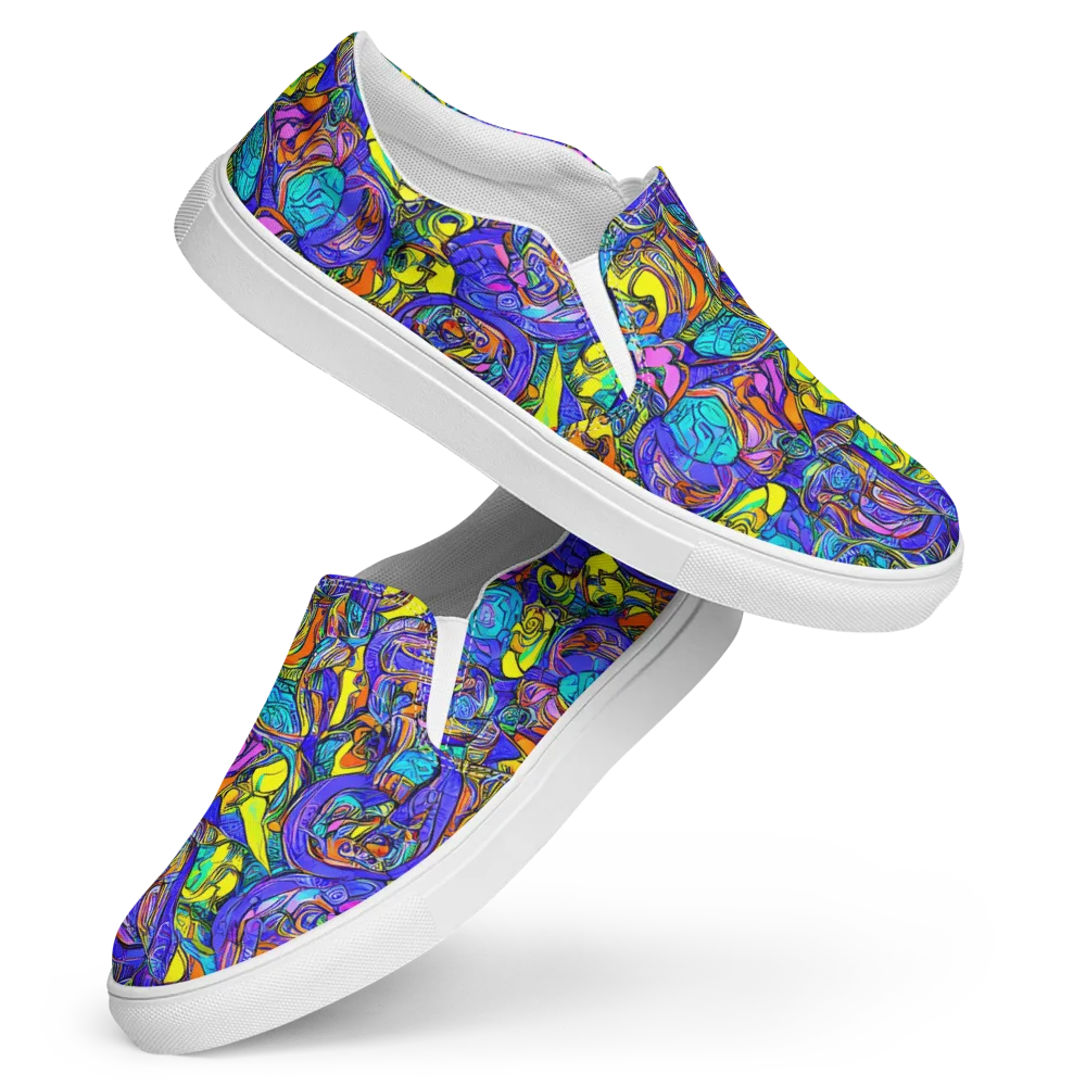 Electric Opulence on Women's Slip-On Canvas Shoes — Front