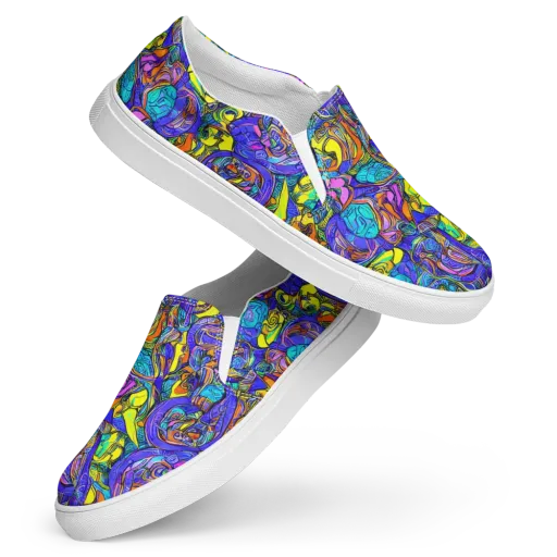 Electric Opulence on a Women's Slip-On Canvas Shoes