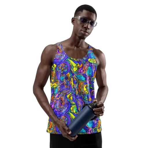 Electric Opulence on a Men's Tank Top