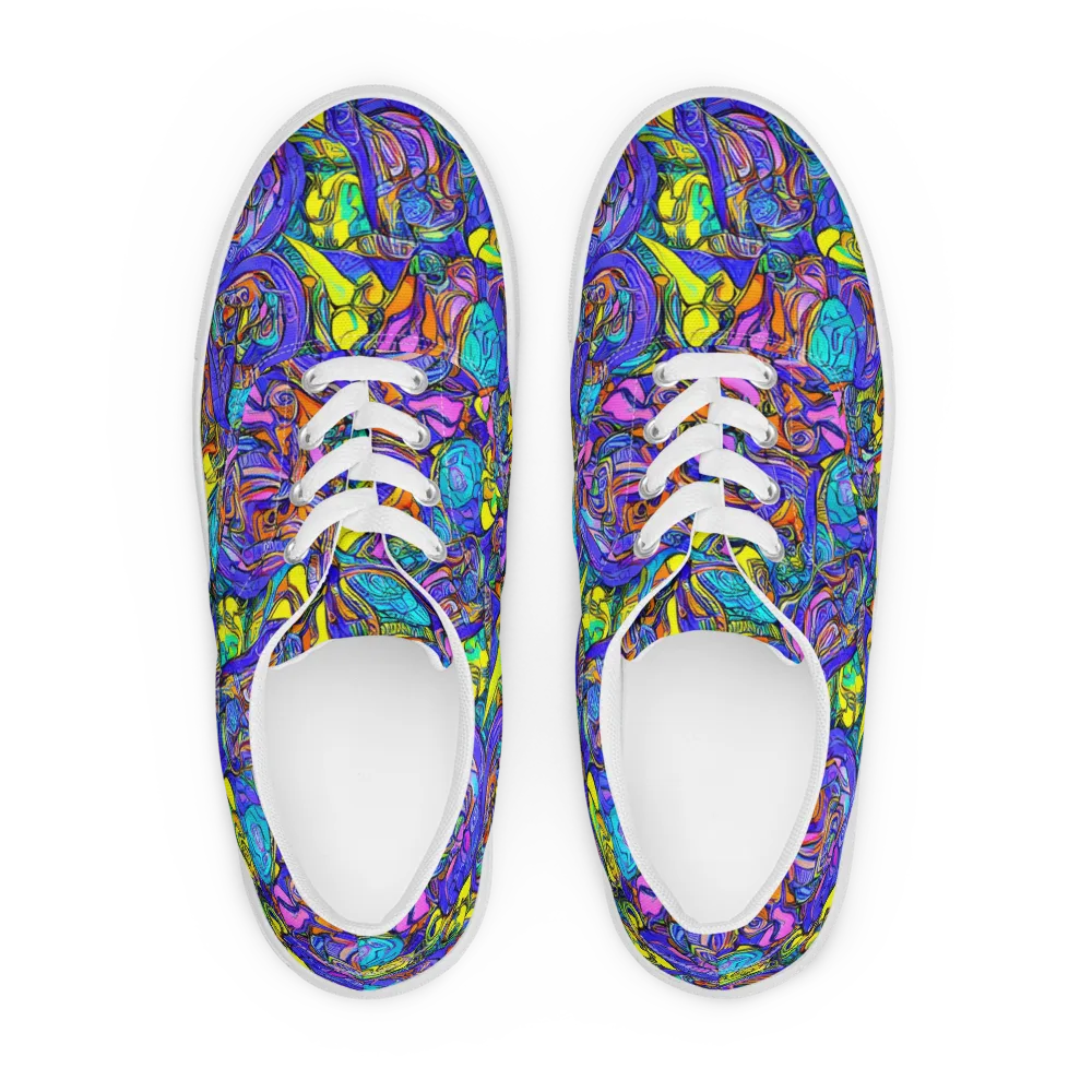 Electric Opulence on Men's Lace-Up Canvas Shoes — Front