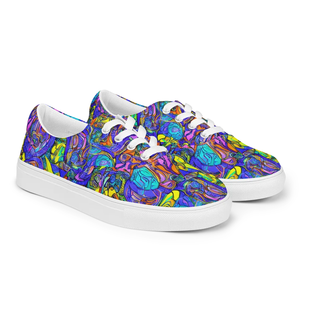 Electric Opulence on Men's Lace-Up Canvas Shoes — Right Front
