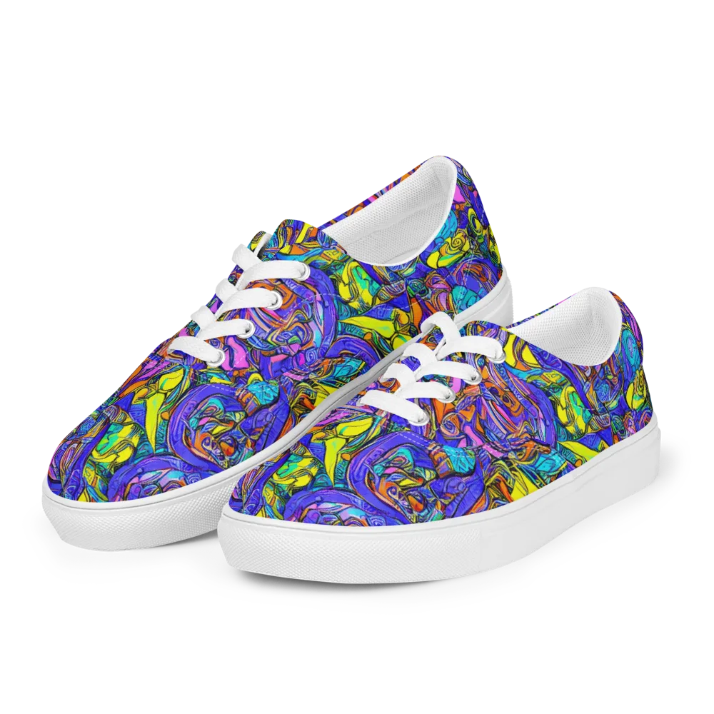 Electric Opulence on Men's Lace-Up Canvas Shoes — Left Front