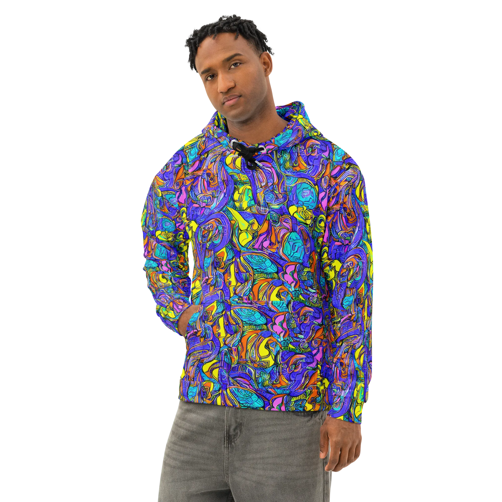 Electric Opulence on Cotton Hoodie — Left Front