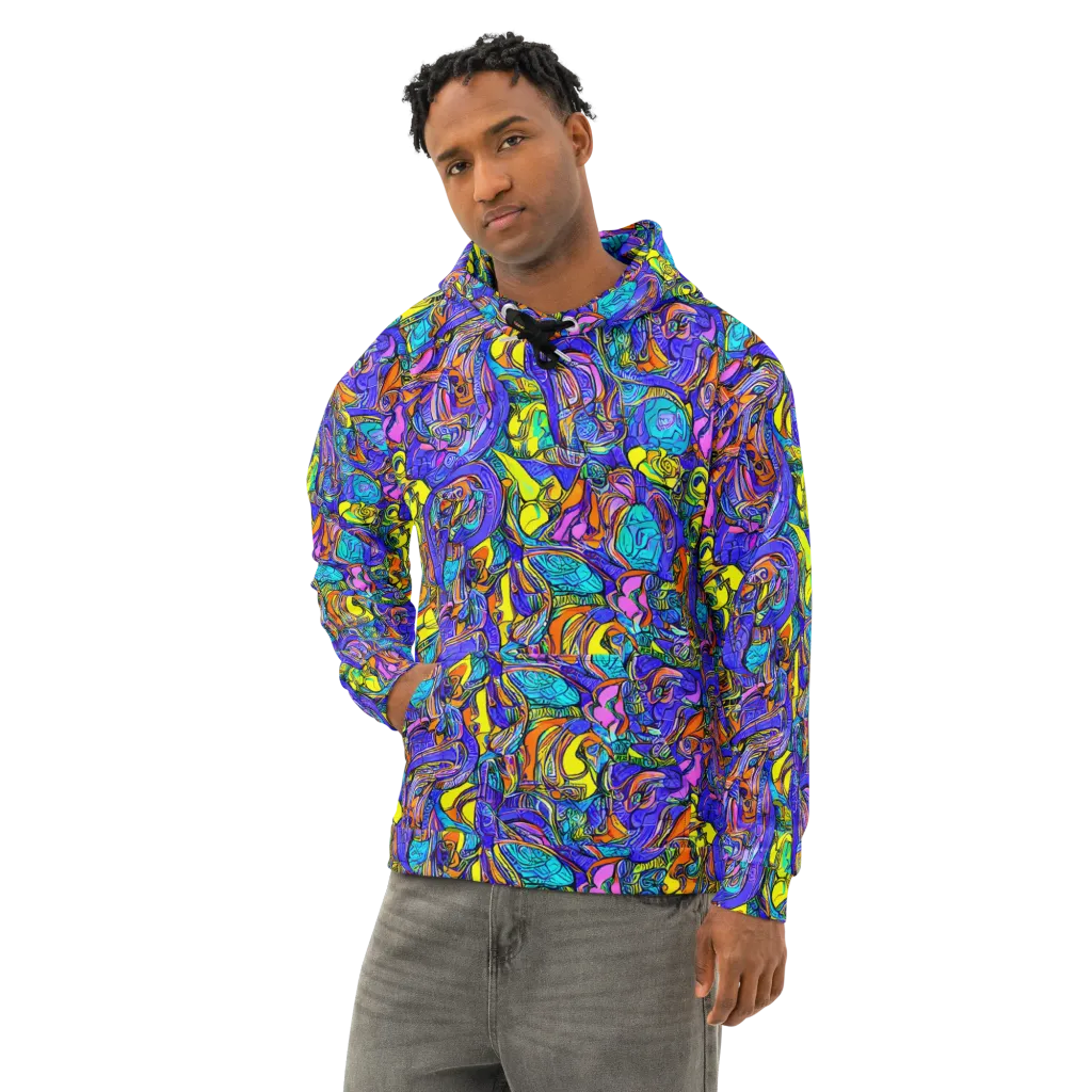Electric Opulence on Cotton Hoodie — Left Front
