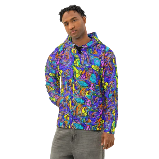 Electric Opulence on a Cotton Hoodie