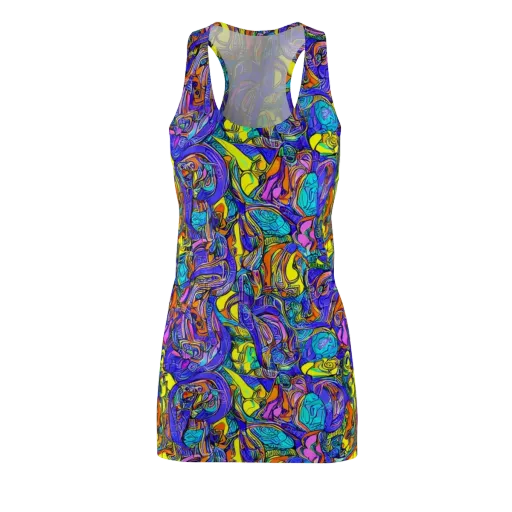 Electric Opulence on a Racerback Dress