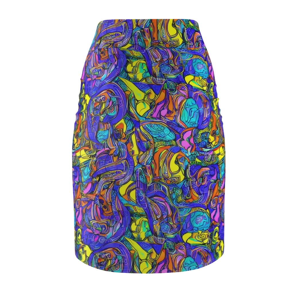 Electric Opulence on Pencil Skirt — Back