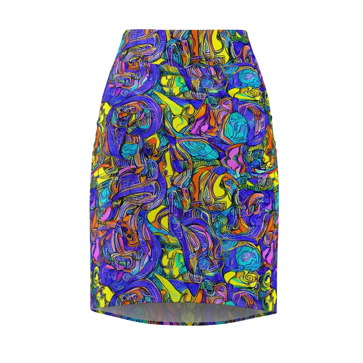 Electric Opulence on Pencil Skirt — Front