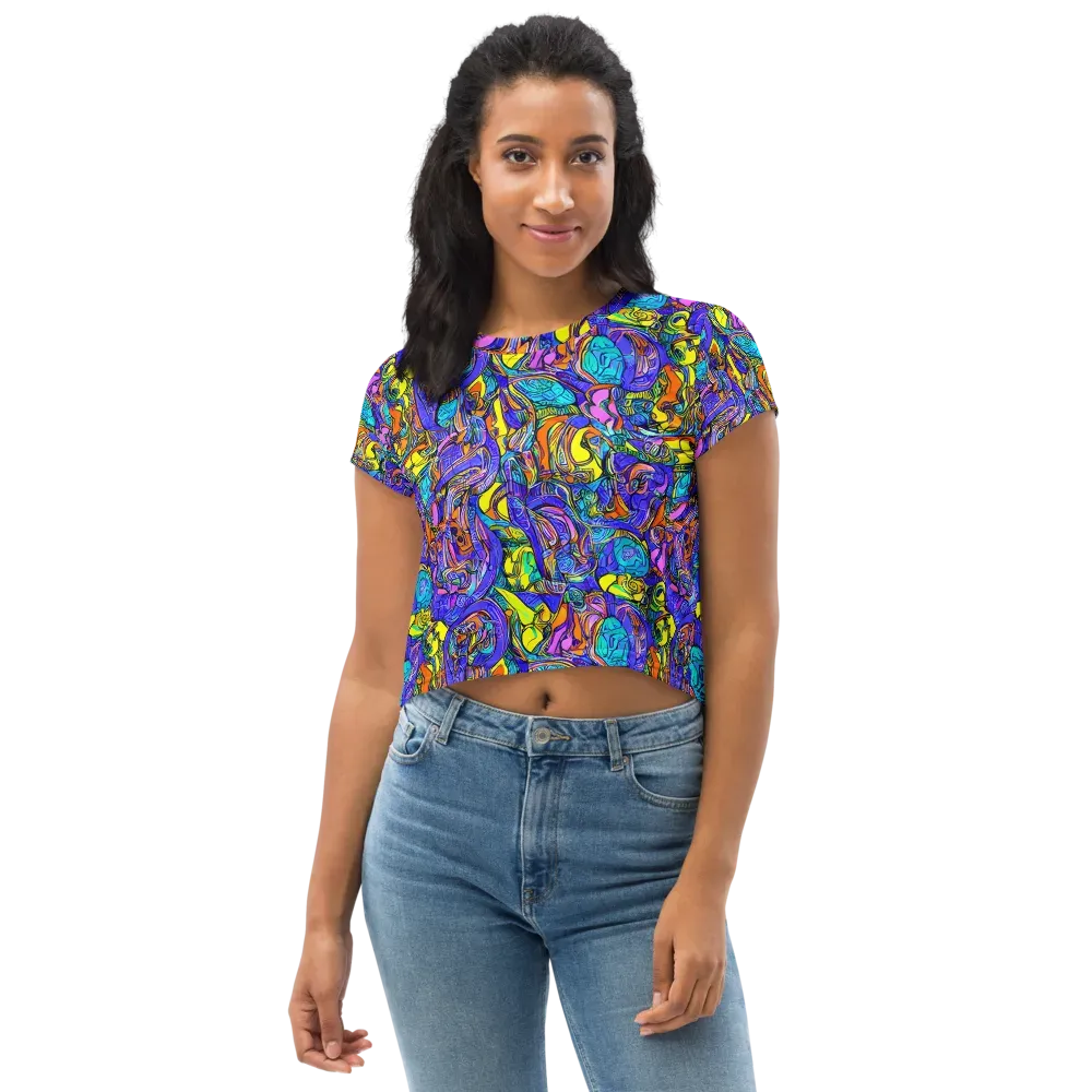 Electric Opulence on Crop Tee — Front