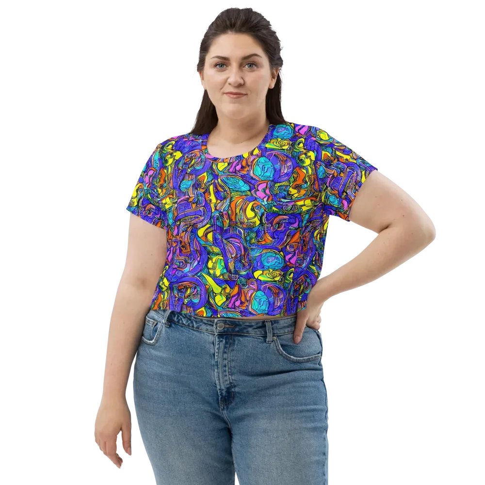 Electric Opulence on Crop Tee — Front