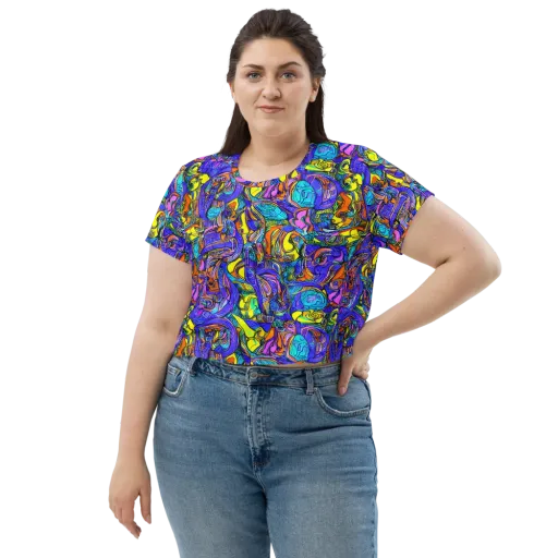 Electric Opulence on a Crop Tee