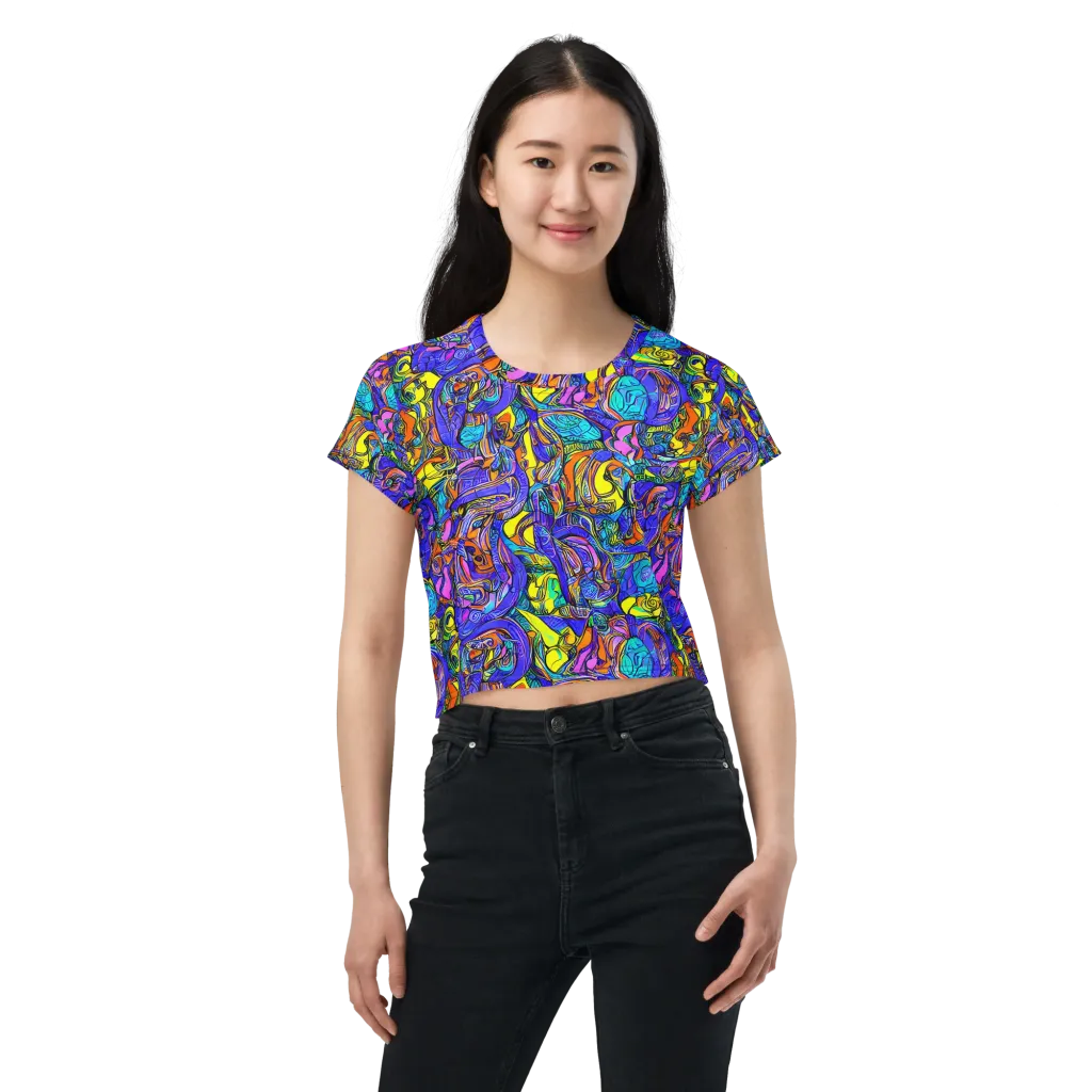 Electric Opulence on Crop Tee — Front