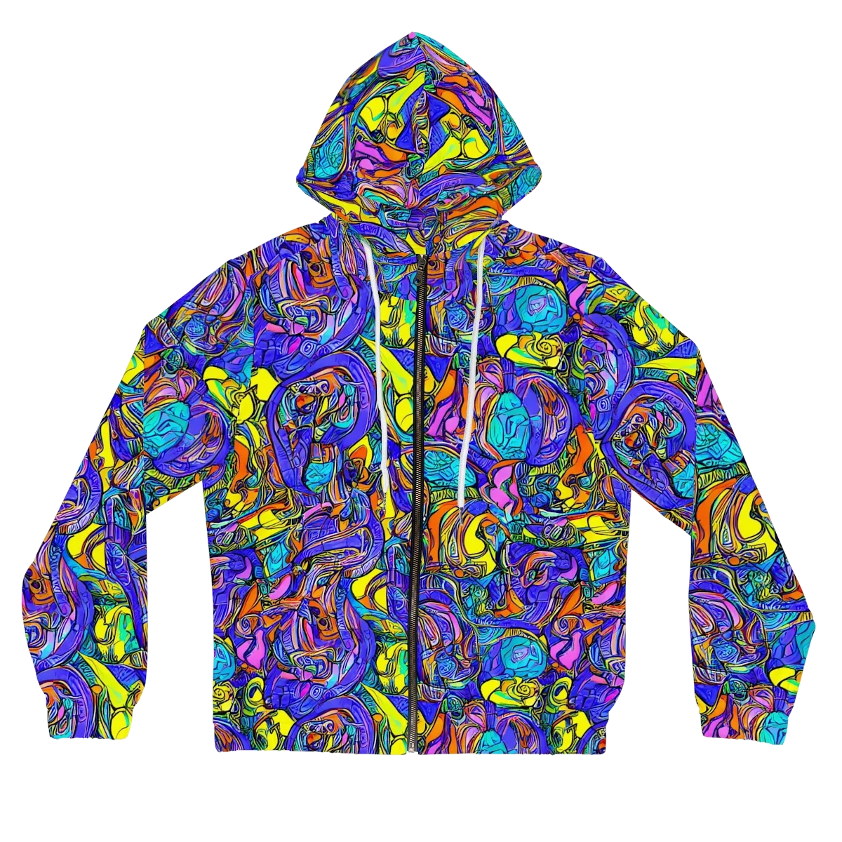 Electric Opulence on Women's Full-Zip Hoodie — Front