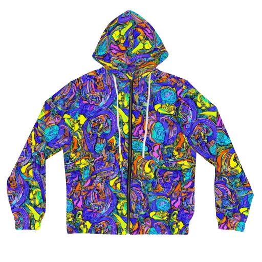 Electric Opulence on a Women's Full-Zip Hoodie