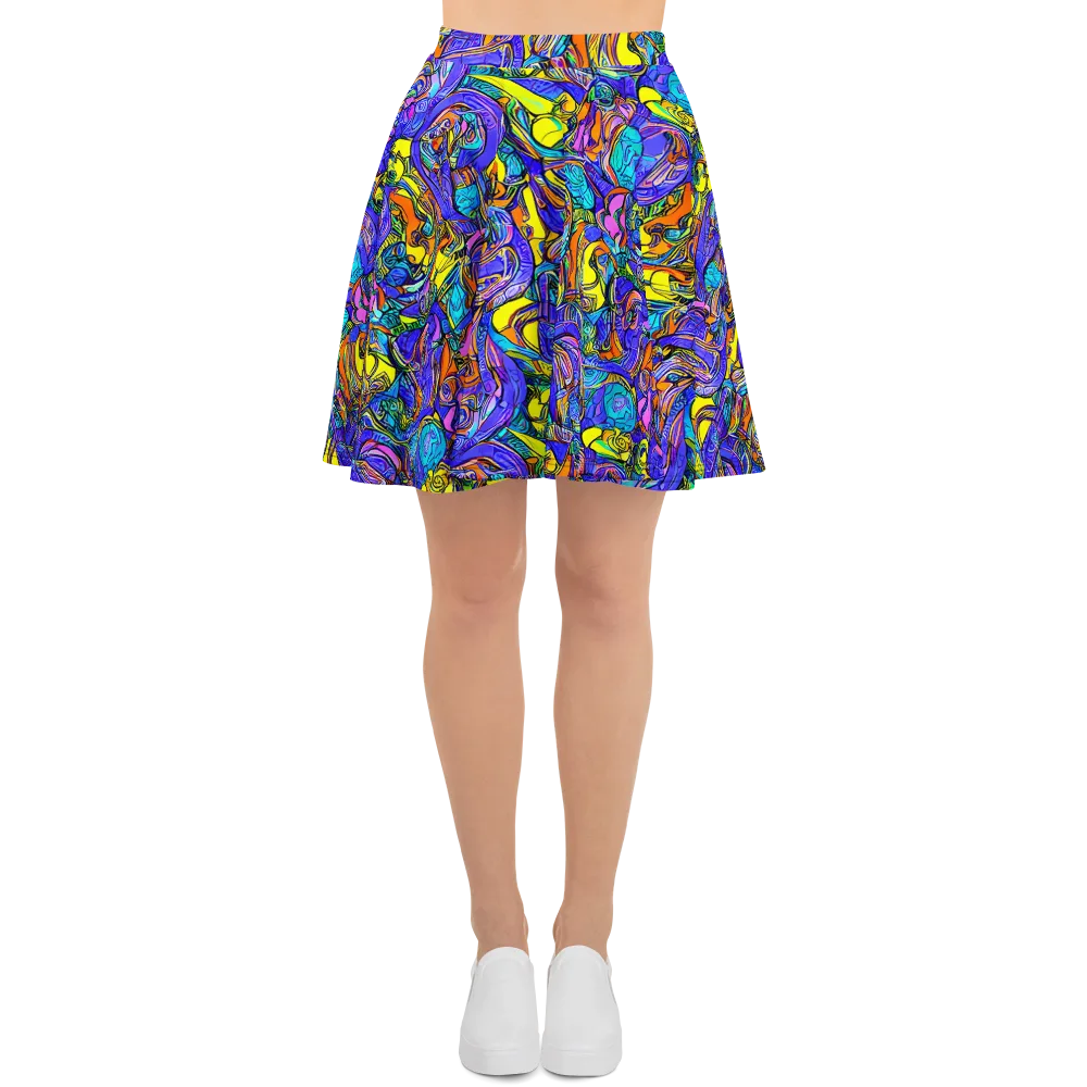 Electric Opulence on Skater Skirt — Front