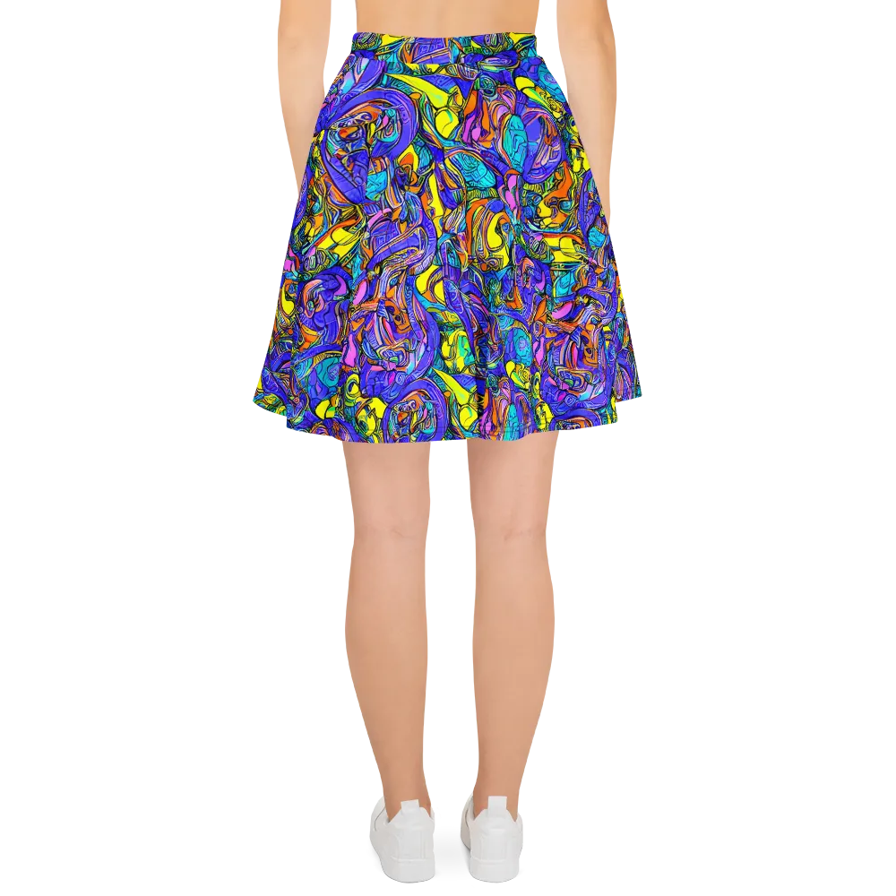 Electric Opulence on Skater Skirt — Back