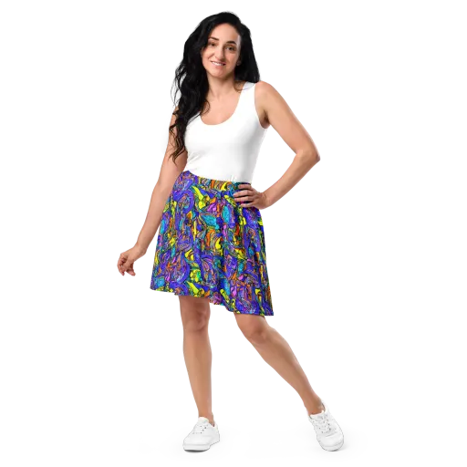 Electric Opulence on a Skater Skirt
