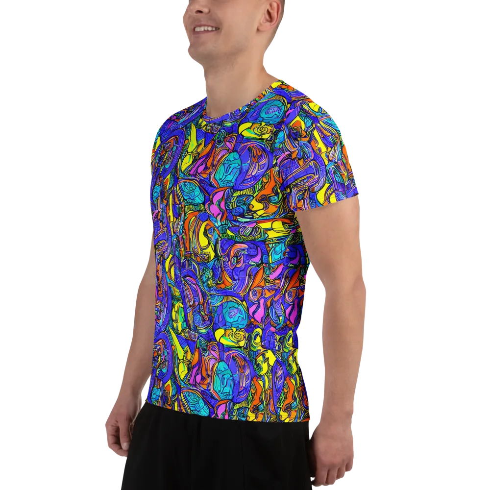 Electric Opulence on Men's Athletic T-Shirt — Left