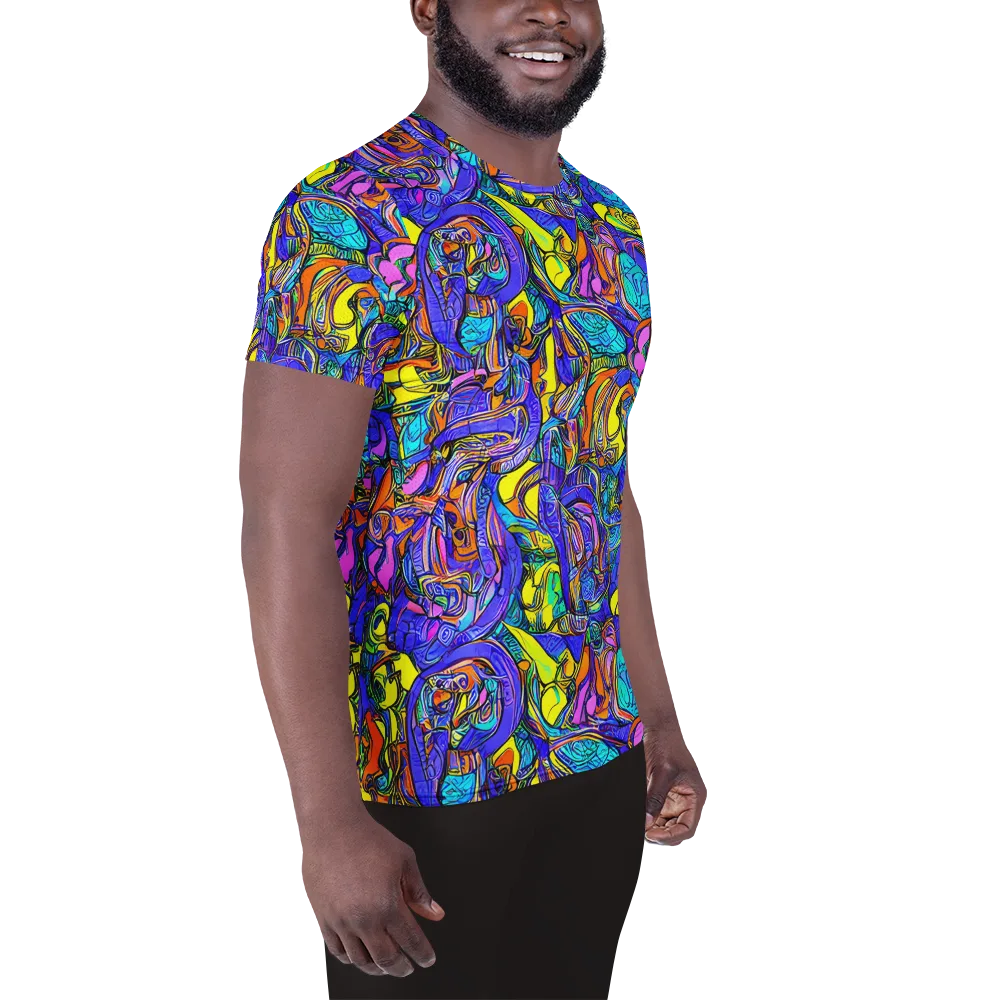 Electric Opulence on Men's Athletic T-Shirt — Right