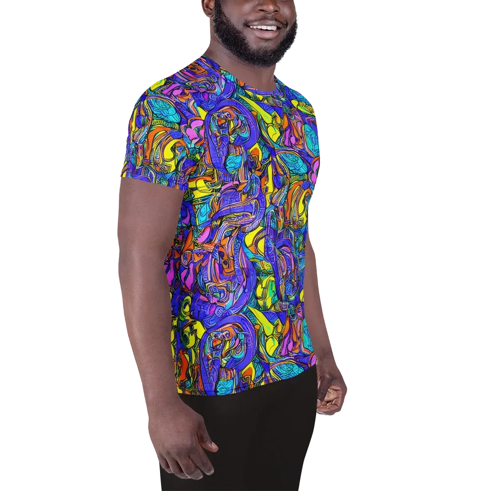 Electric Opulence on Men's Athletic T-Shirt — Right