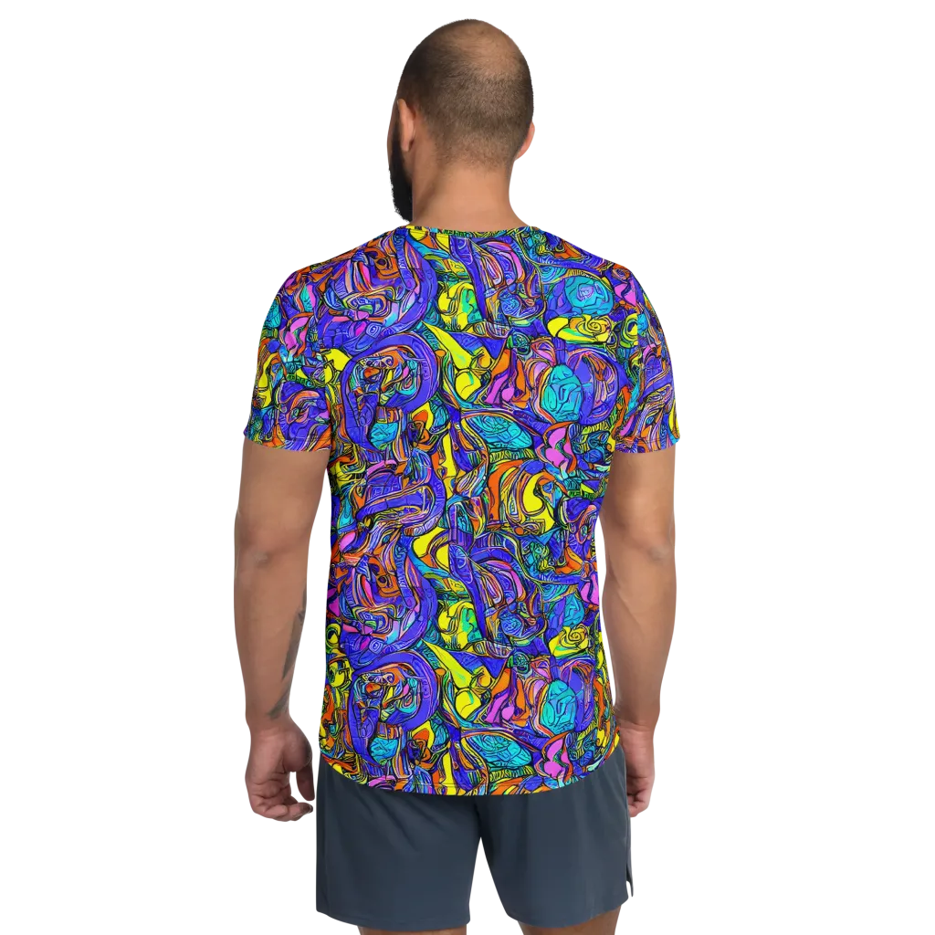 Electric Opulence on Men's Athletic T-Shirt — Back