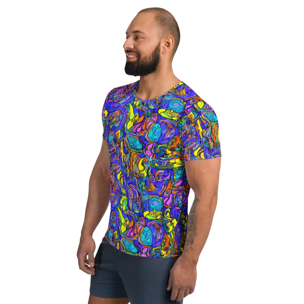 Electric Opulence on Men's Athletic T-Shirt — Left