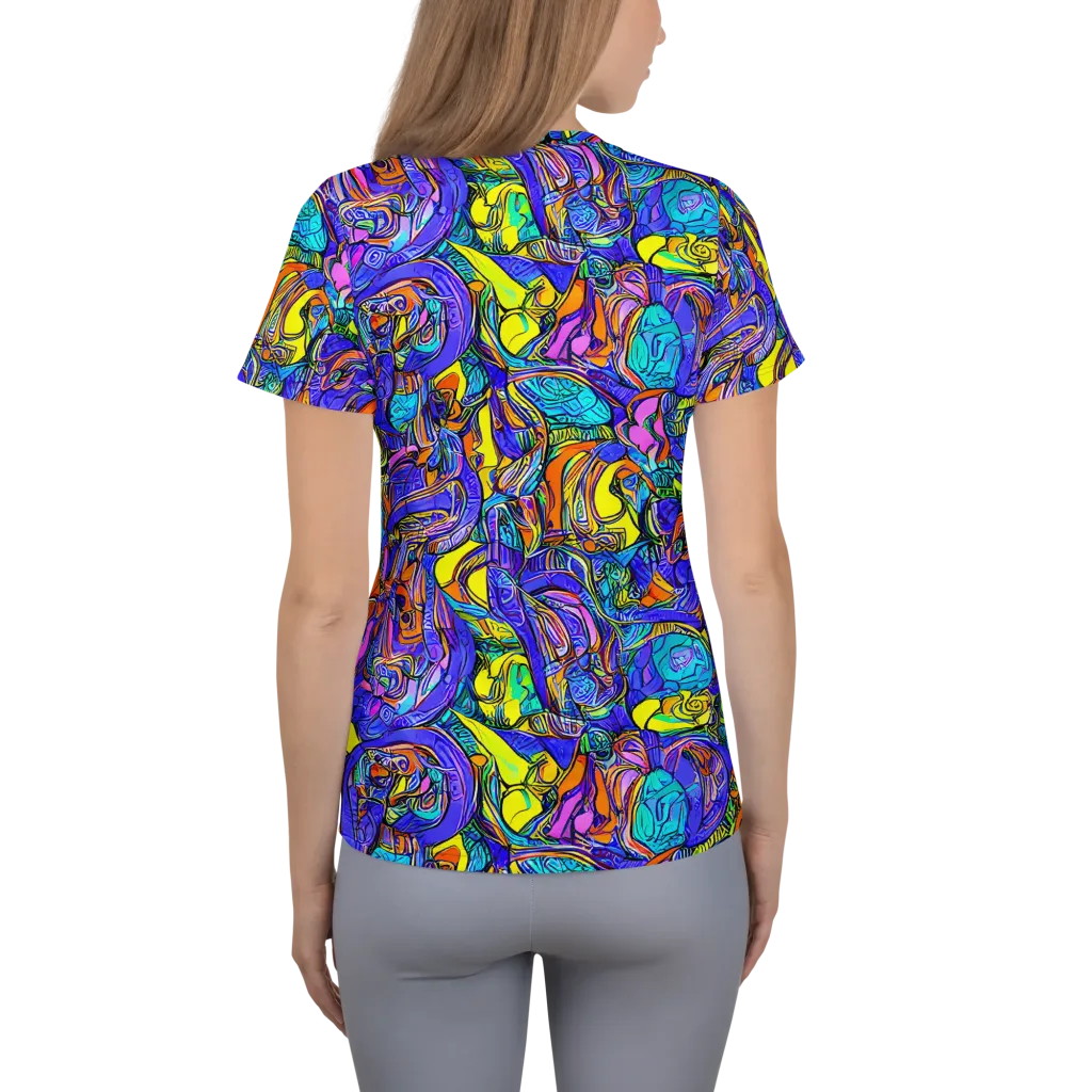 Electric Opulence on Women's Athletic T-Shirt — Back