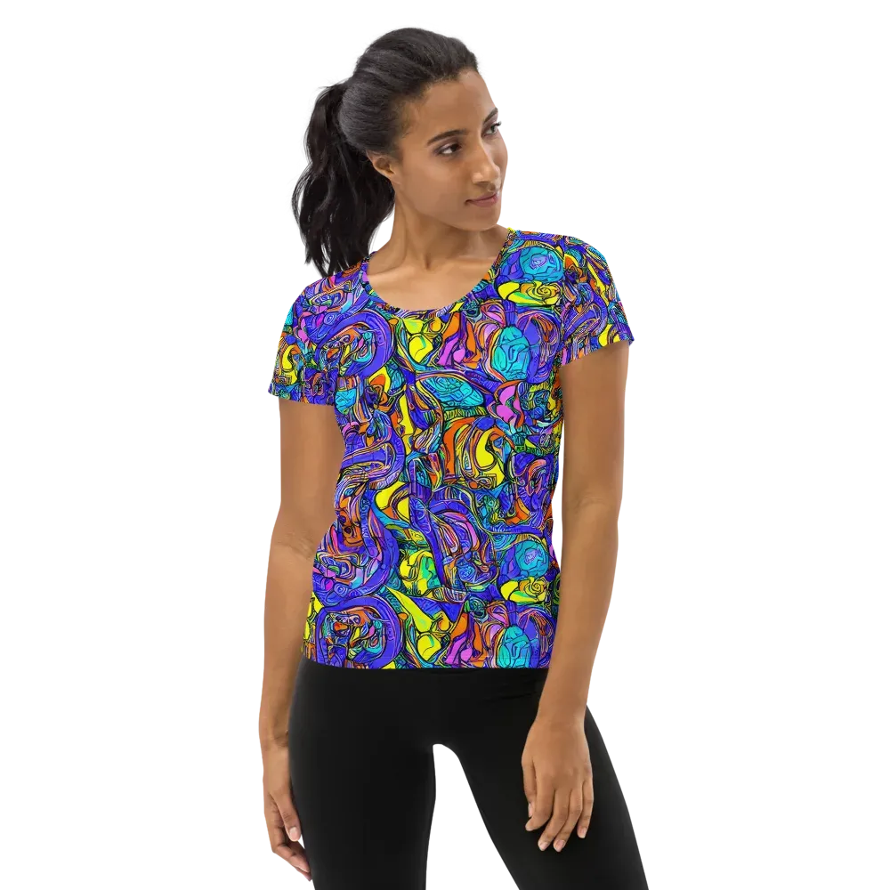 Electric Opulence on Women's Athletic T-Shirt — Front