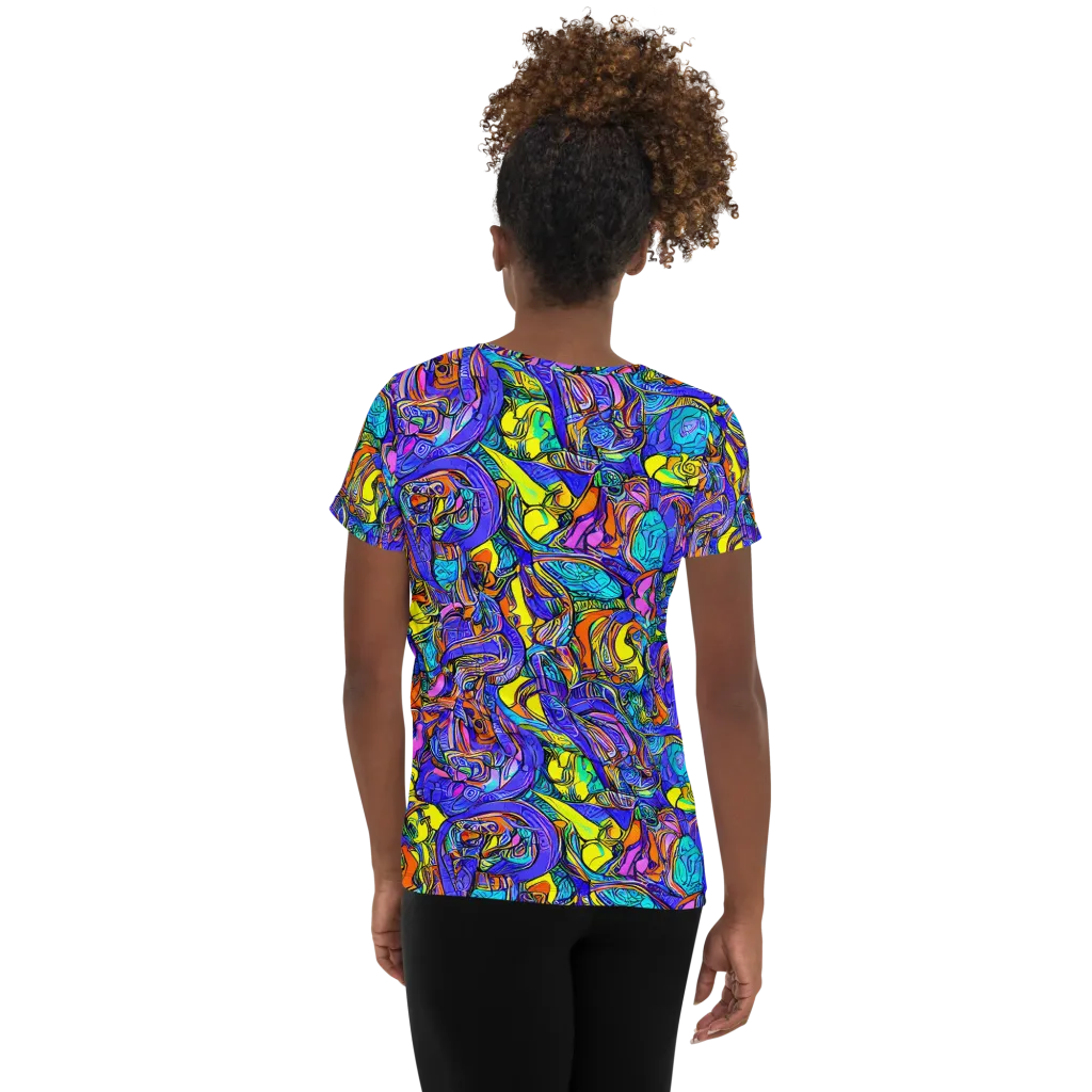 Electric Opulence on Women's Athletic T-Shirt — Back