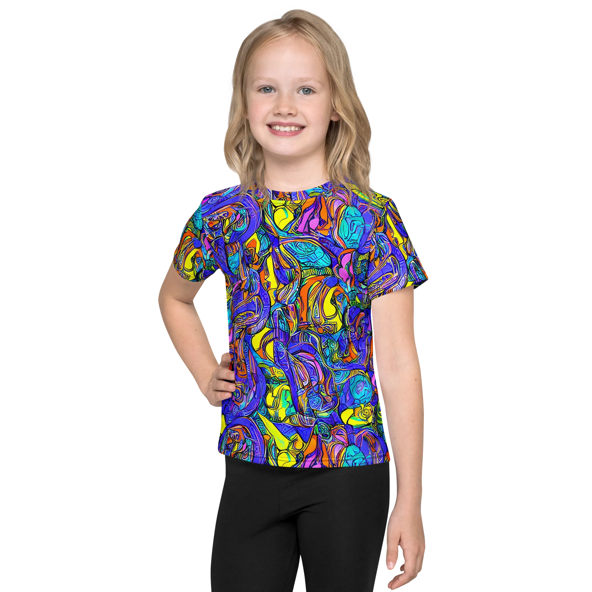 Electric Opulence on Kids Crew Neck T-Shirt — Front