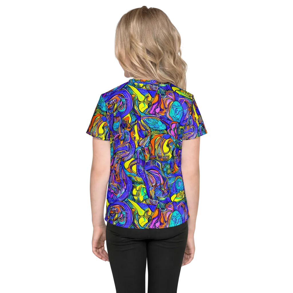 Electric Opulence on Kids Crew Neck T-Shirt — Back