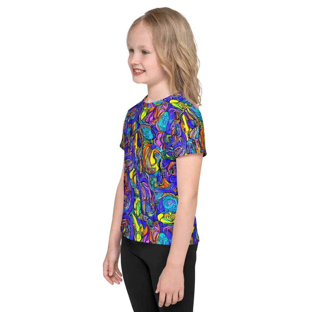 Electric Opulence on Kids Crew Neck T-Shirt — Left