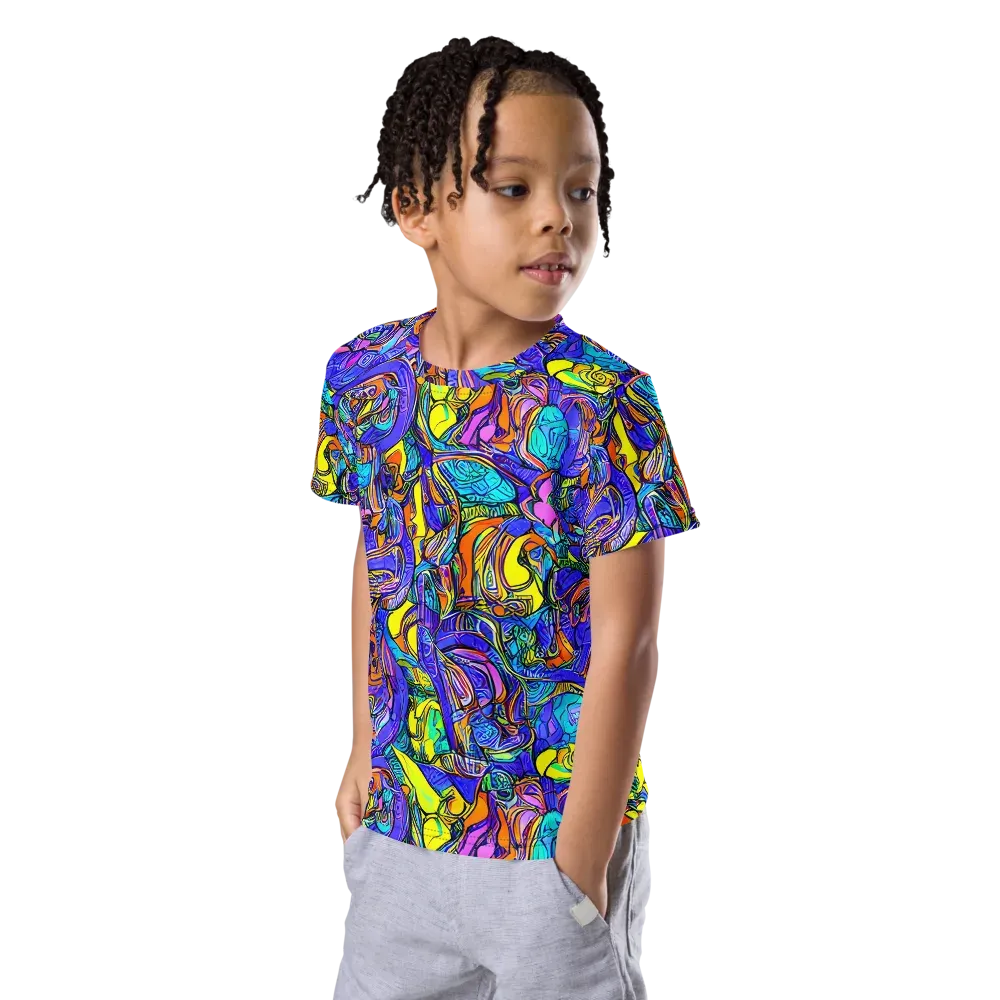 Electric Opulence on Kids Crew Neck T-Shirt — Left Front