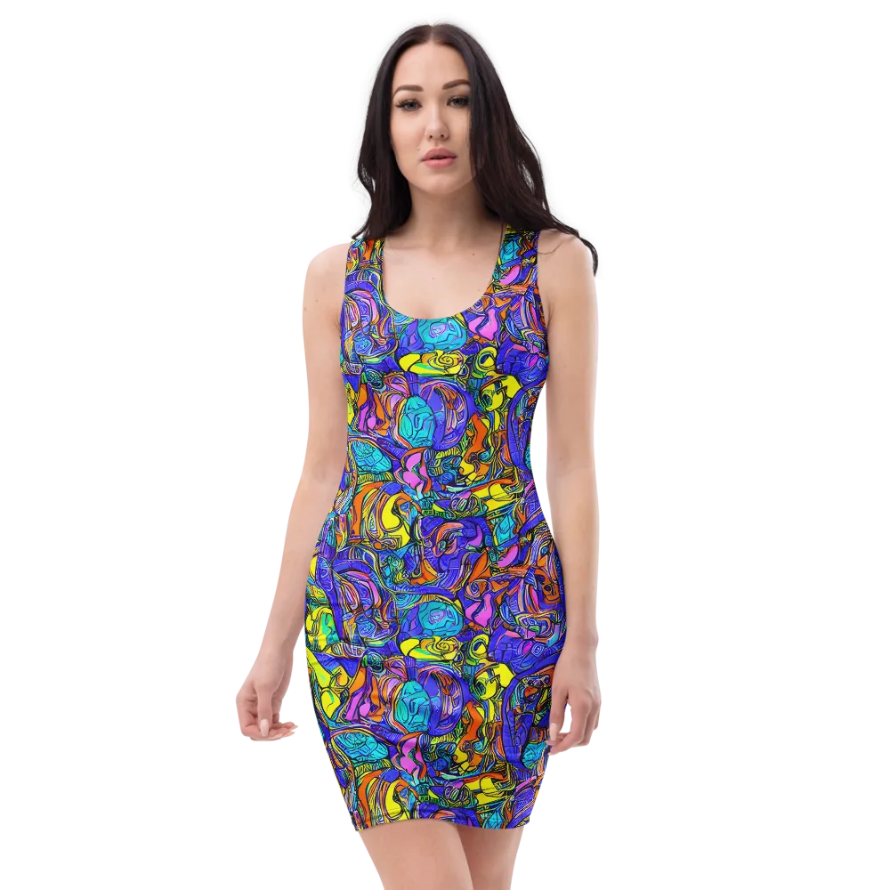 Electric Opulence on Bodycon Dress — Front