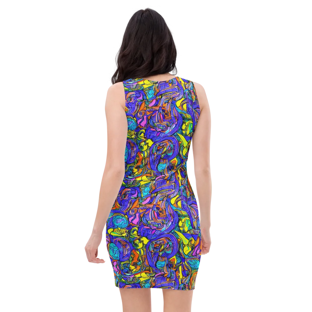 Electric Opulence on Bodycon Dress — Back