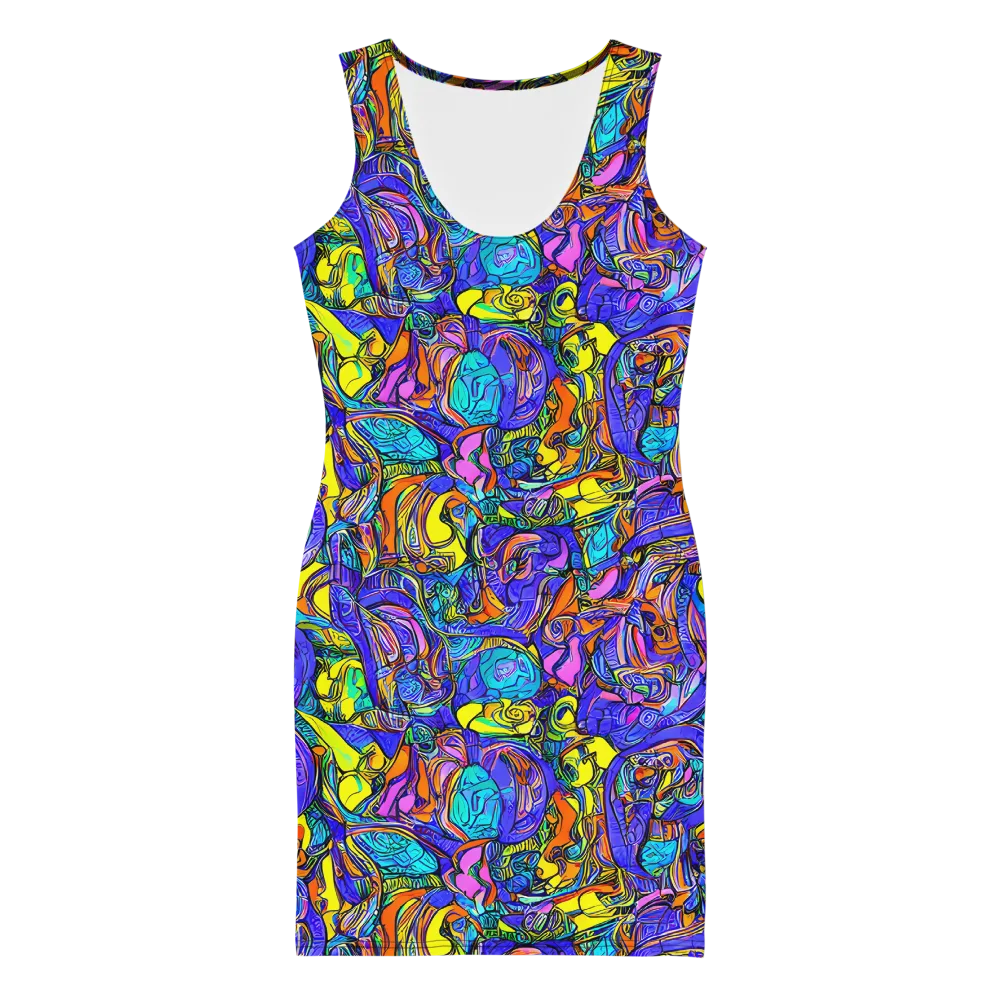 Electric Opulence on Bodycon Dress — Front