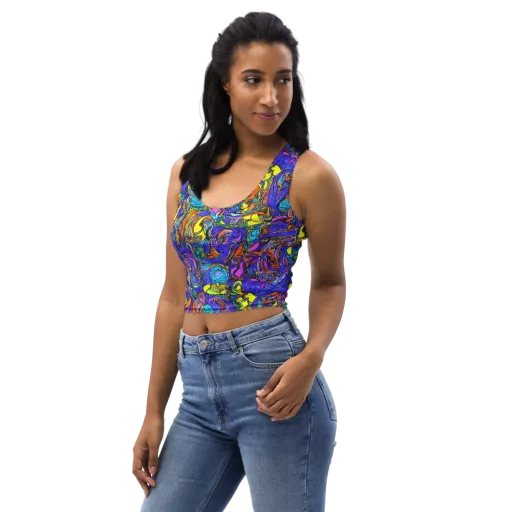 Electric Opulence on a Crop Top