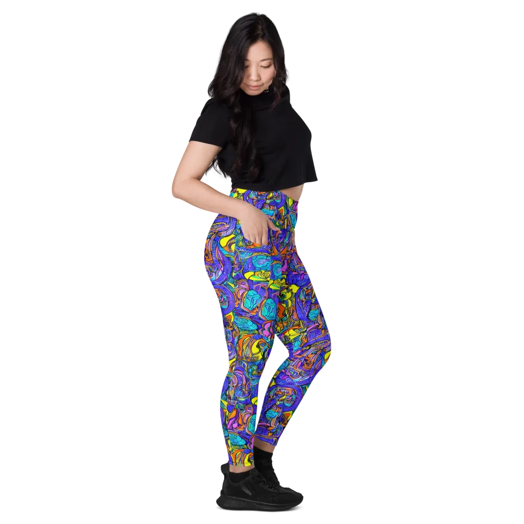 Electric Opulence on Leggings with Pockets — Right