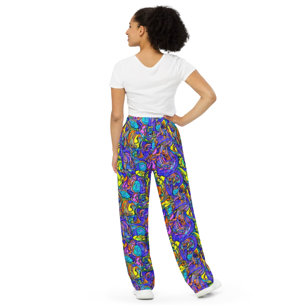 Electric Opulence on Wide-Leg Pants — Back