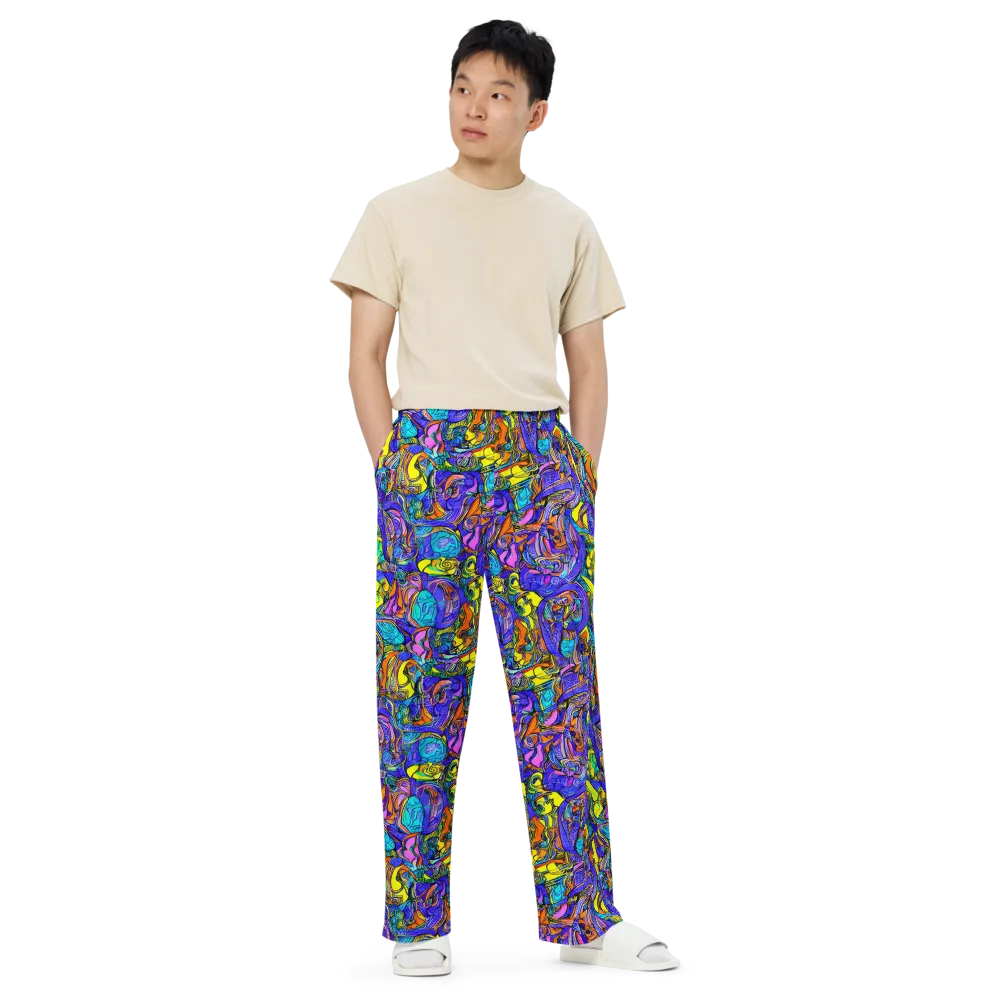Electric Opulence on Wide-Leg Pants — Front